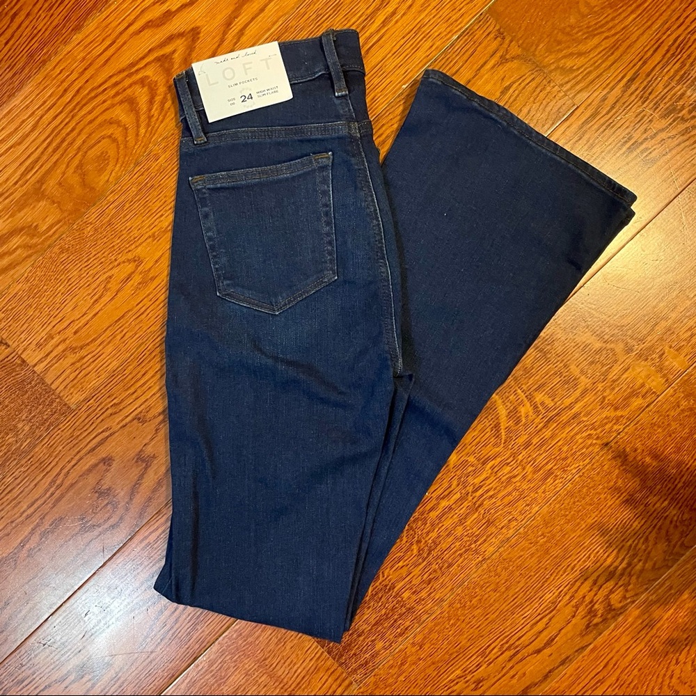 NWT Ann Taylor Loft High Waist Slim Flare Jeans